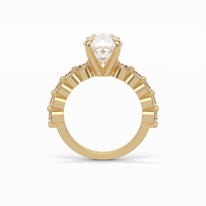 Round Dainty Lab Grown Diamond Engagement Ring