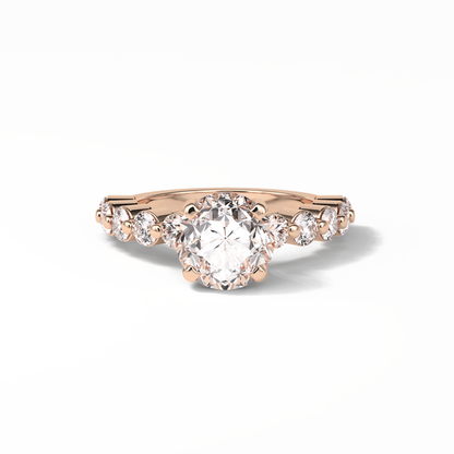 Round Dainty Lab Grown Diamond Engagement Ring