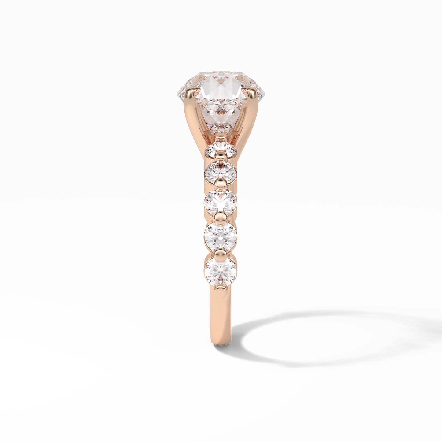 Round Dainty Lab Grown Diamond Engagement Ring
