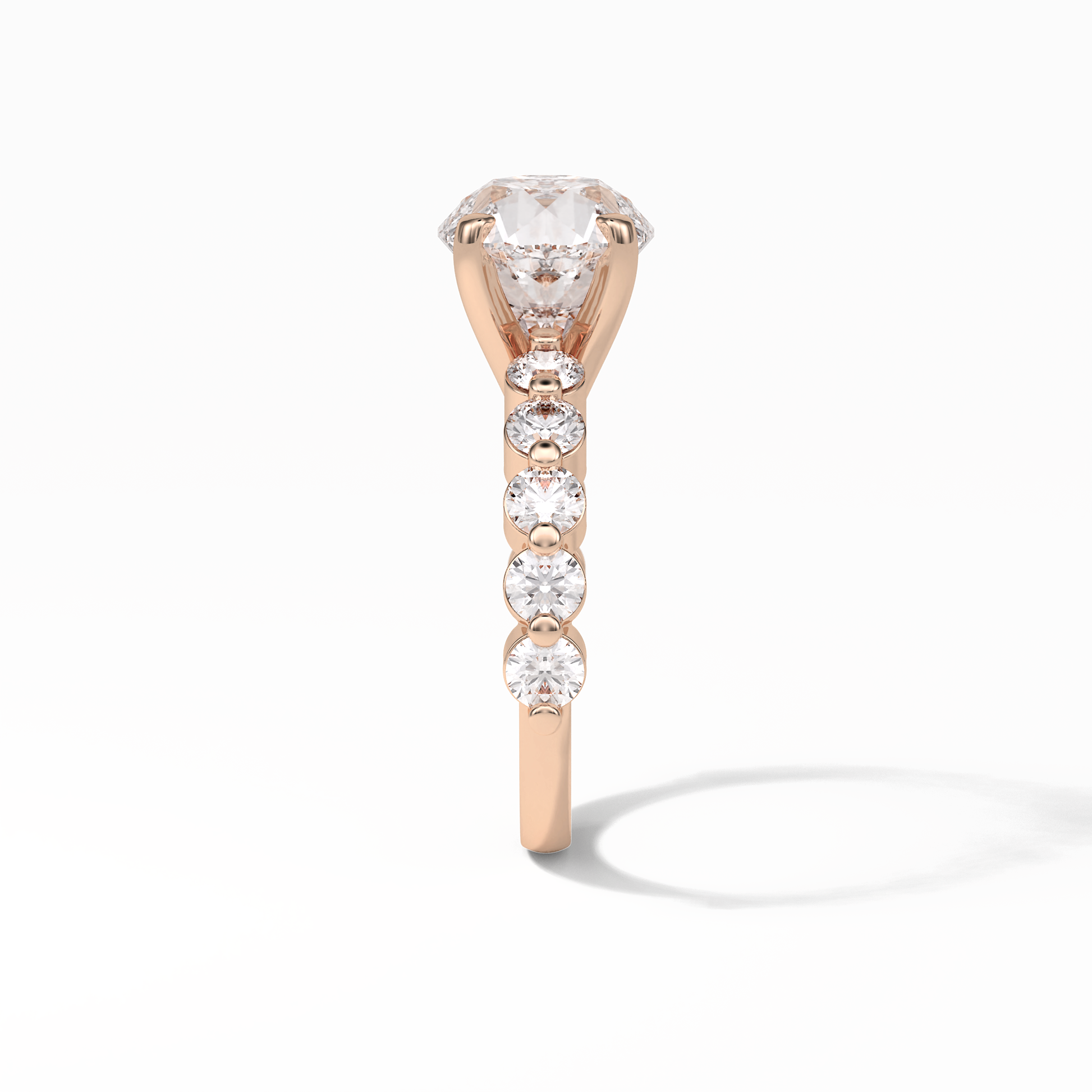 Round Dainty Lab Grown Diamond Engagement Ring