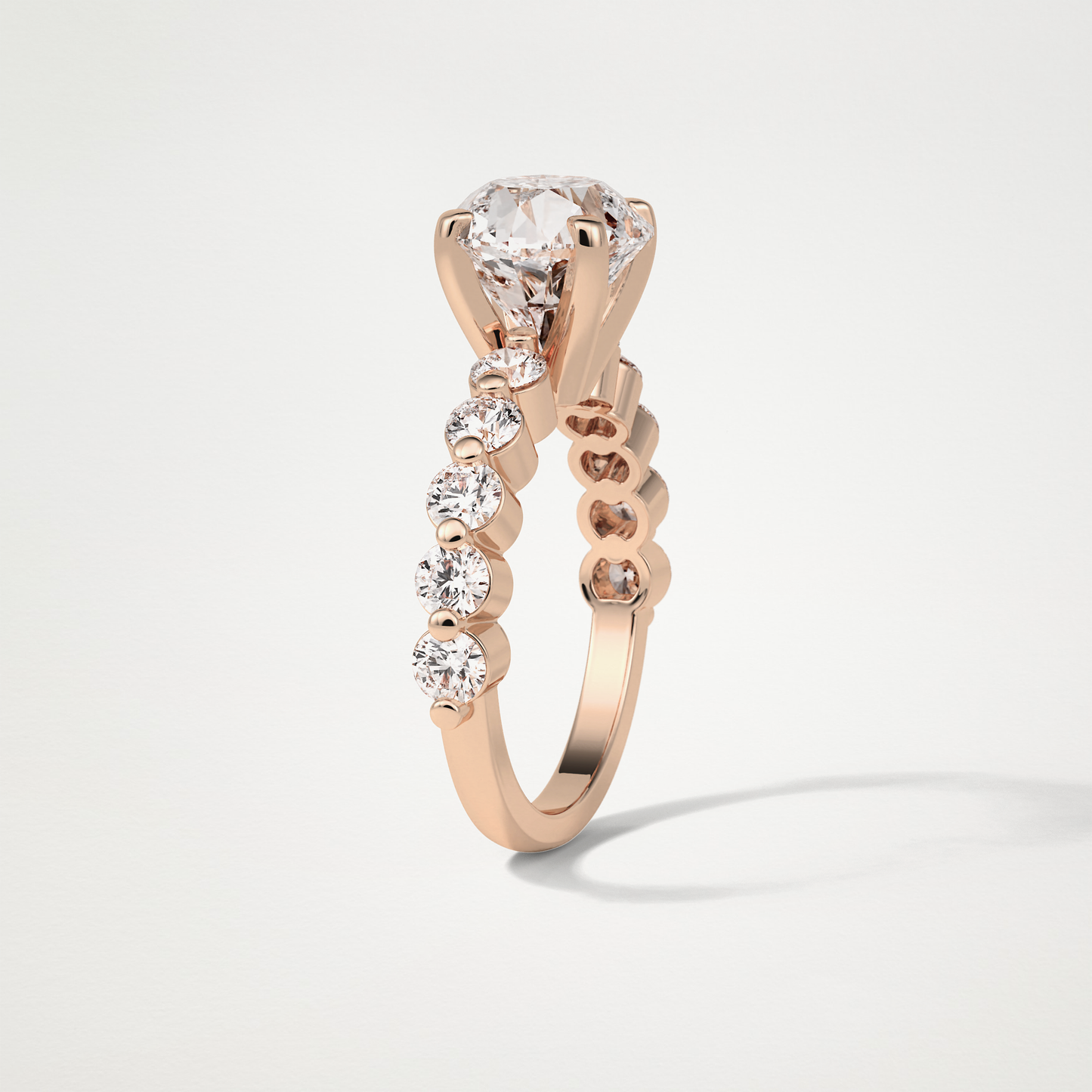 Round Dainty Lab Grown Diamond Engagement Ring