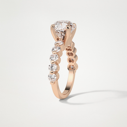 Round Dainty Lab Grown Diamond Engagement Ring