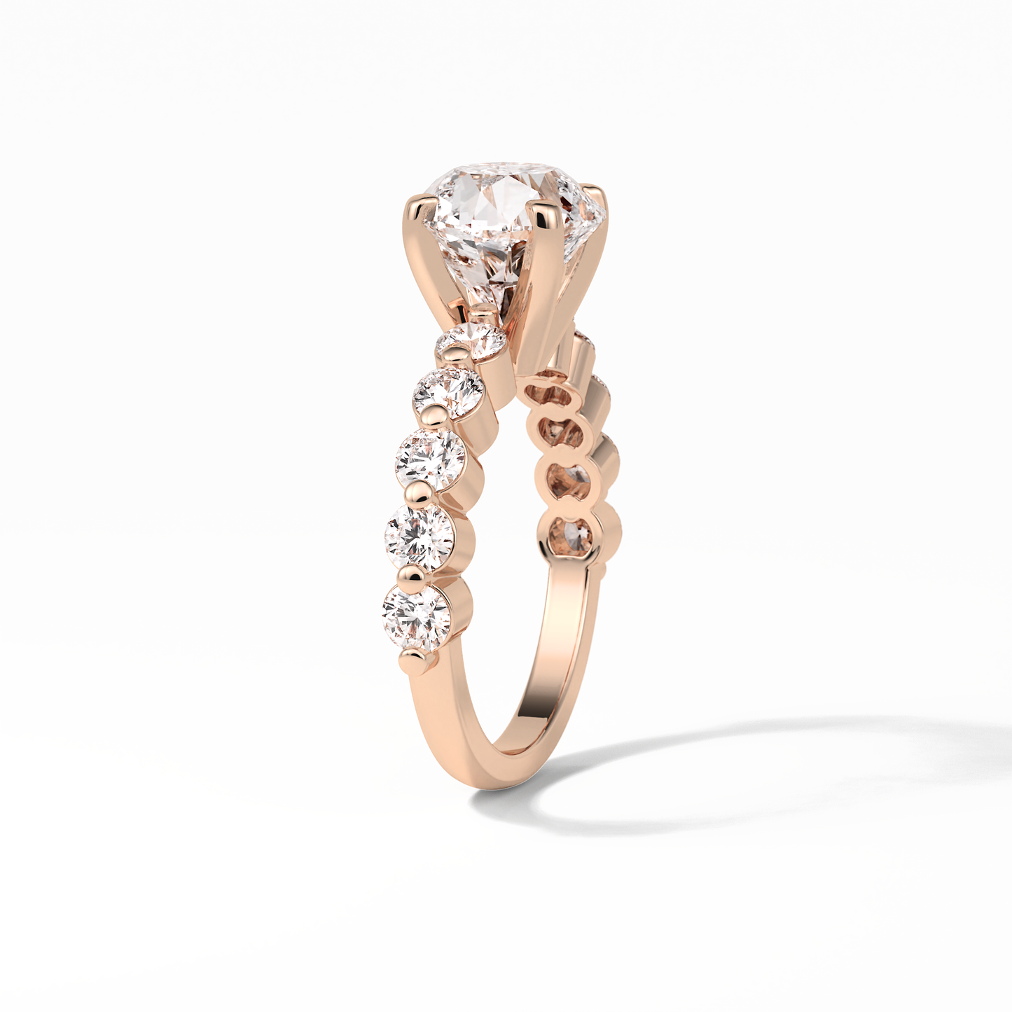 Round Dainty Lab Grown Diamond Engagement Ring