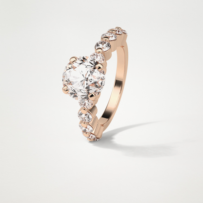 Round Dainty Lab Grown Diamond Engagement Ring