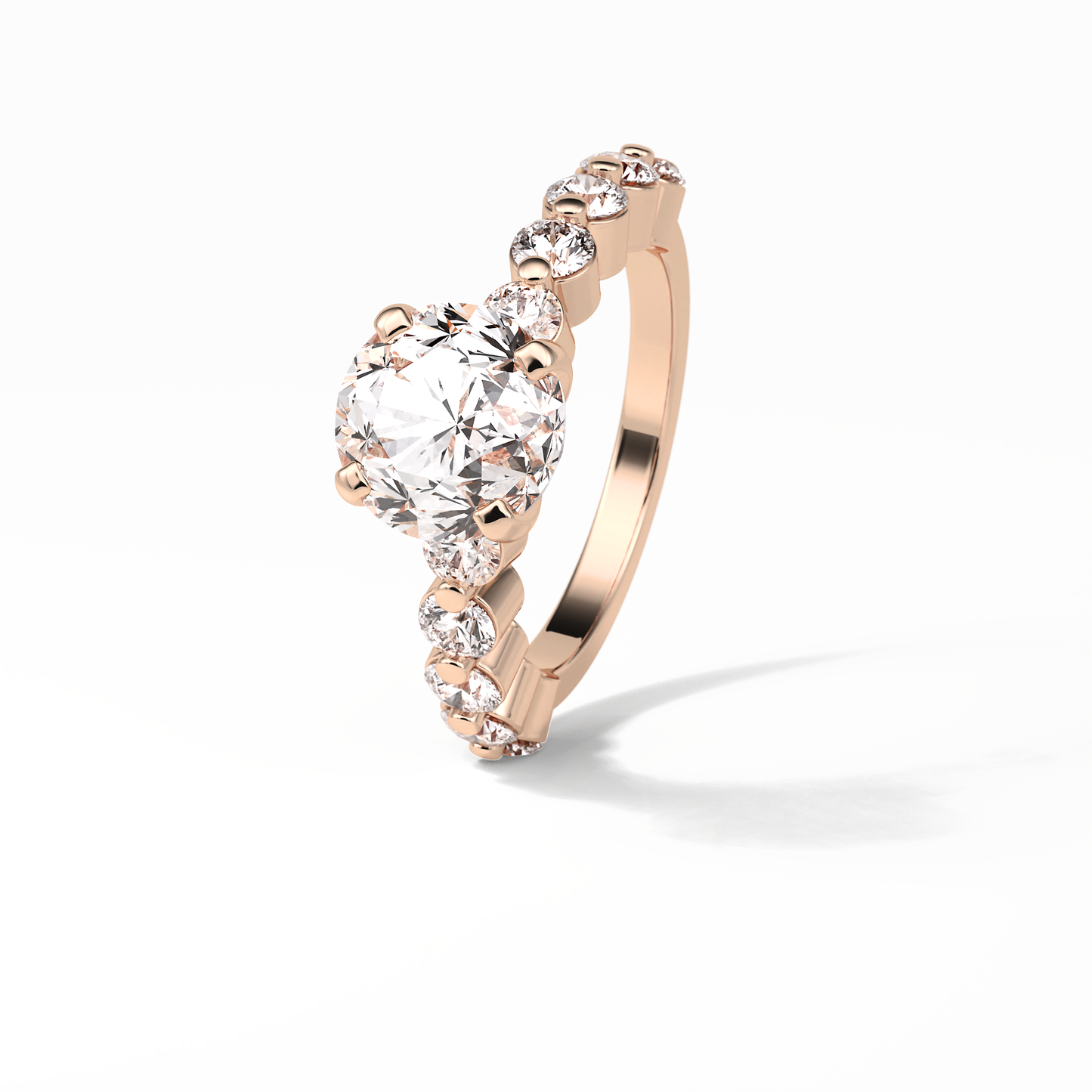 Round Dainty Lab Grown Diamond Engagement Ring