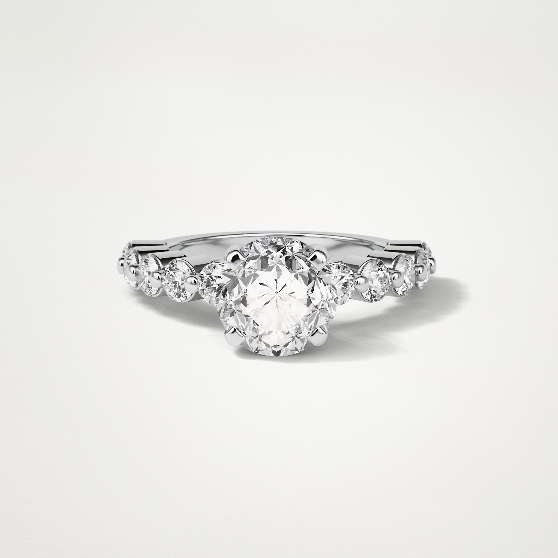 Round Dainty Lab Grown Diamond Engagement Ring