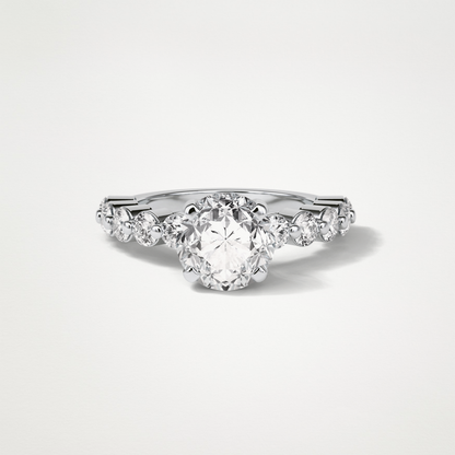Round Dainty Lab Grown Diamond Engagement Ring