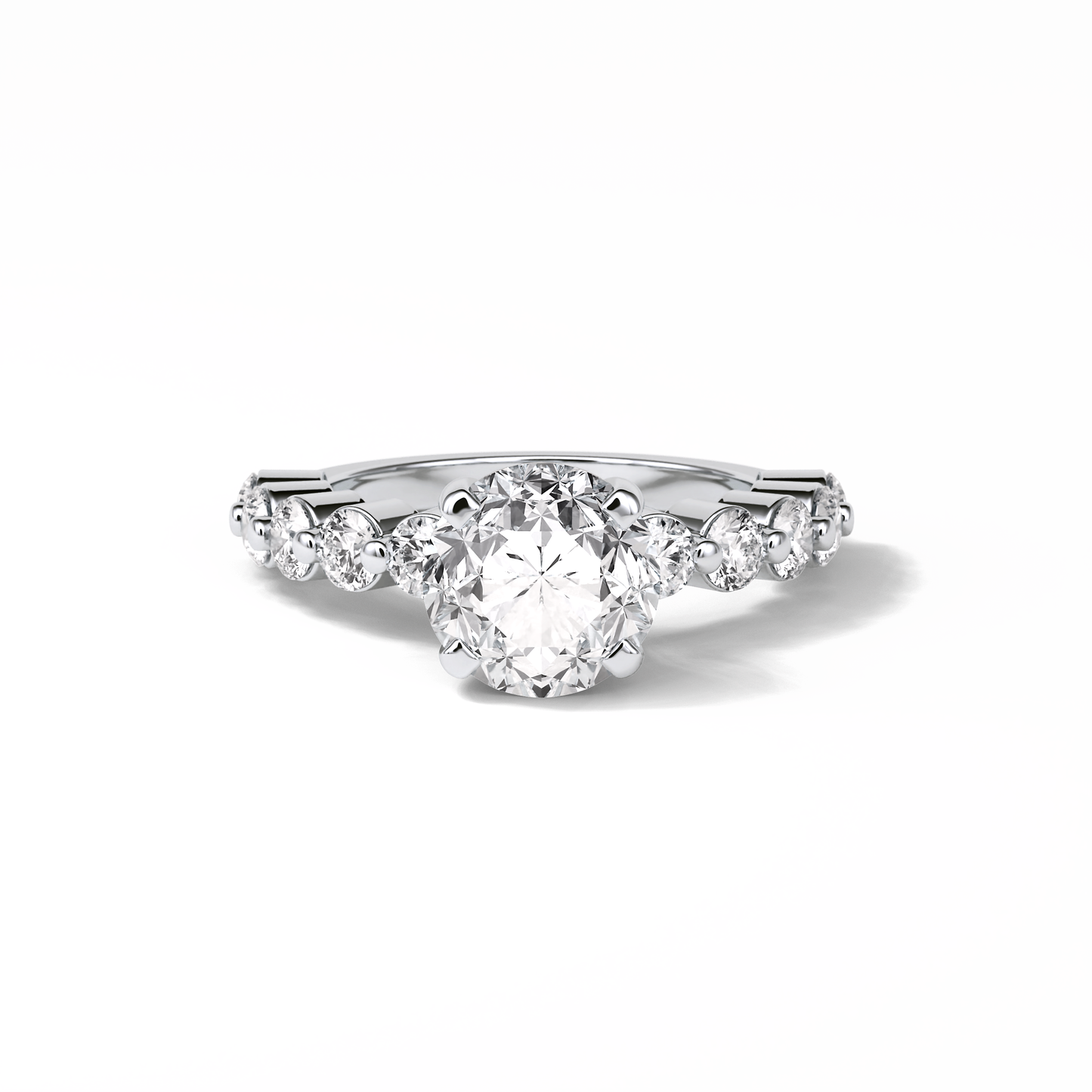 Round Dainty Lab Grown Diamond Engagement Ring