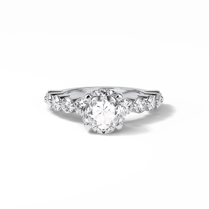 Round Dainty Lab Grown Diamond Engagement Ring