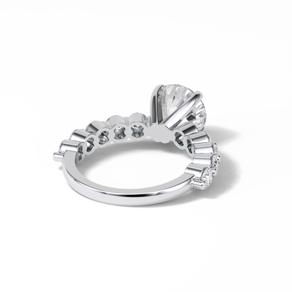 Round Dainty Lab Grown Diamond Engagement Ring