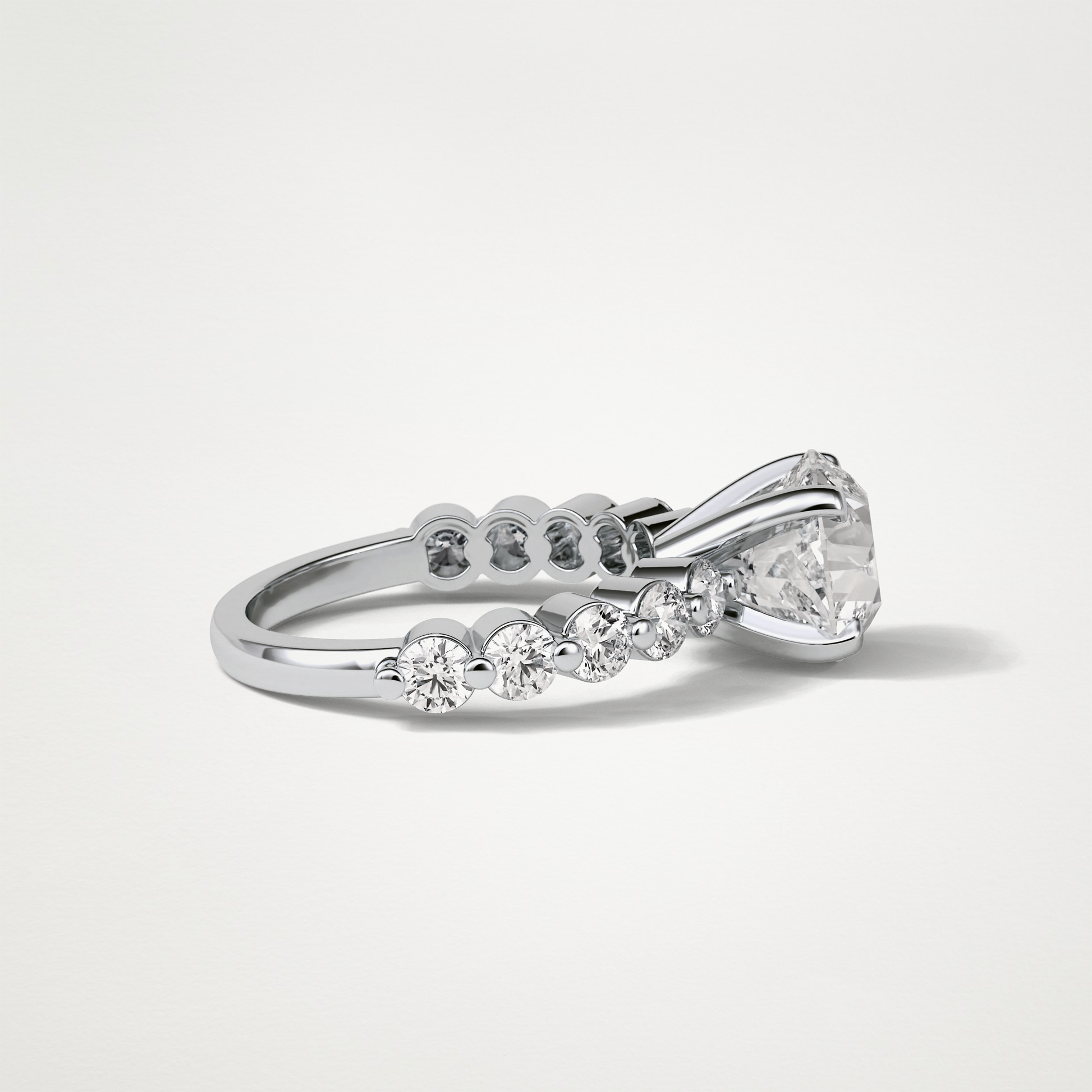 Round Dainty Lab Grown Diamond Engagement Ring