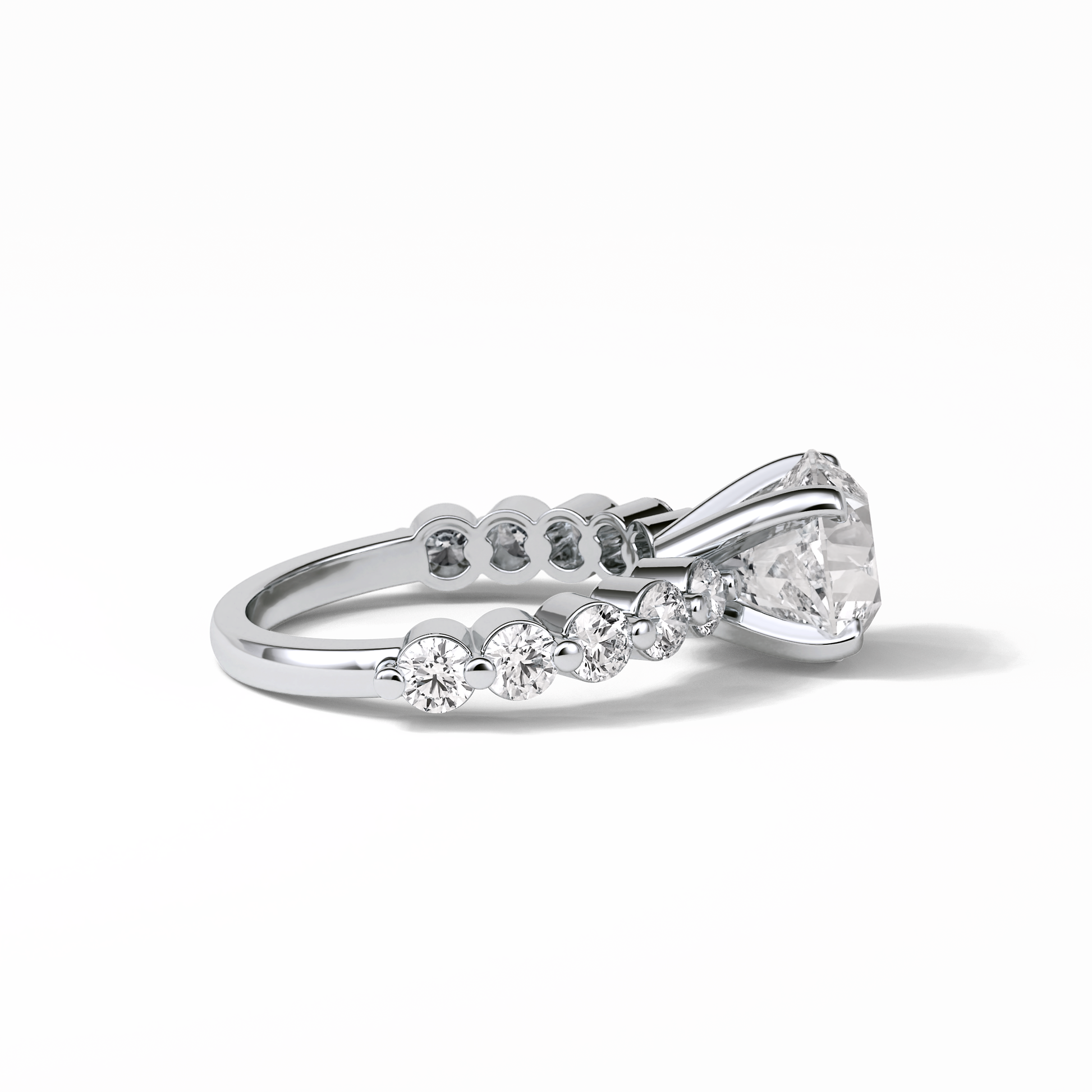 Round Dainty Lab Grown Diamond Engagement Ring