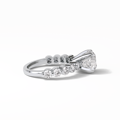 Round Dainty Lab Grown Diamond Engagement Ring