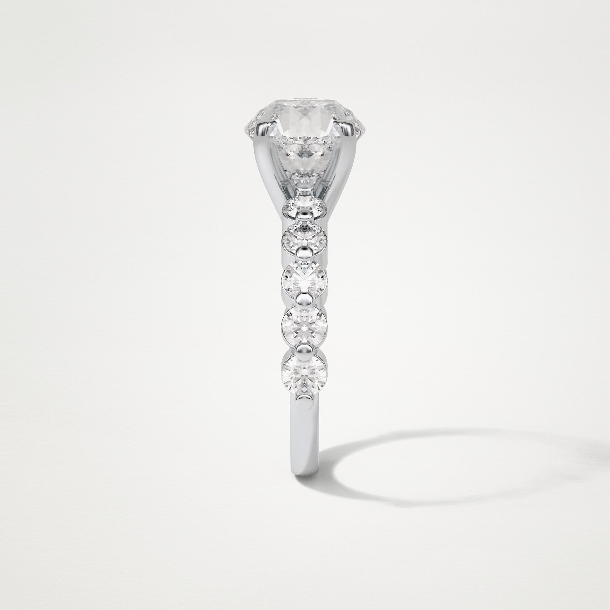 Round Dainty Lab Grown Diamond Engagement Ring