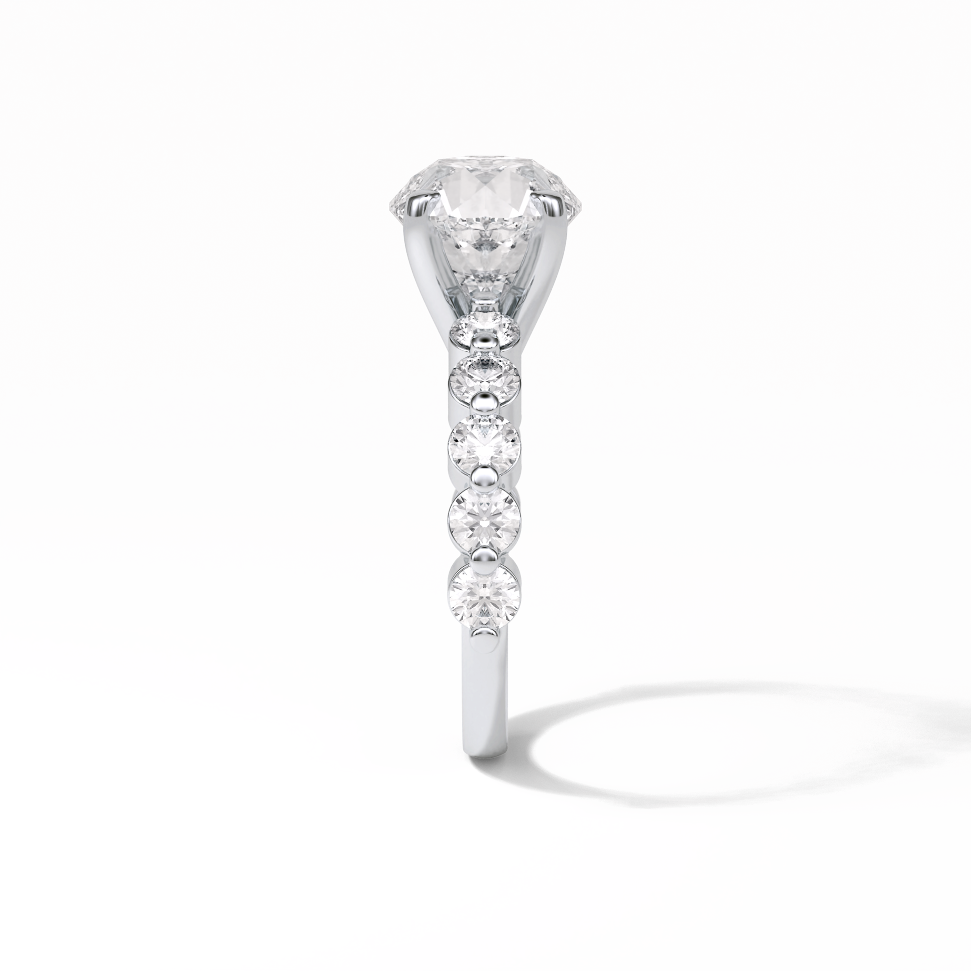 Round Dainty Lab Grown Diamond Engagement Ring