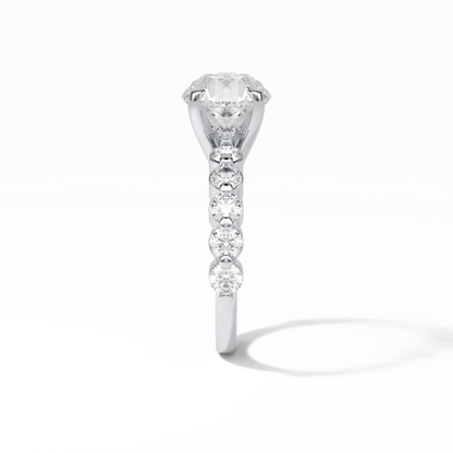 Round Dainty Lab Grown Diamond Engagement Ring
