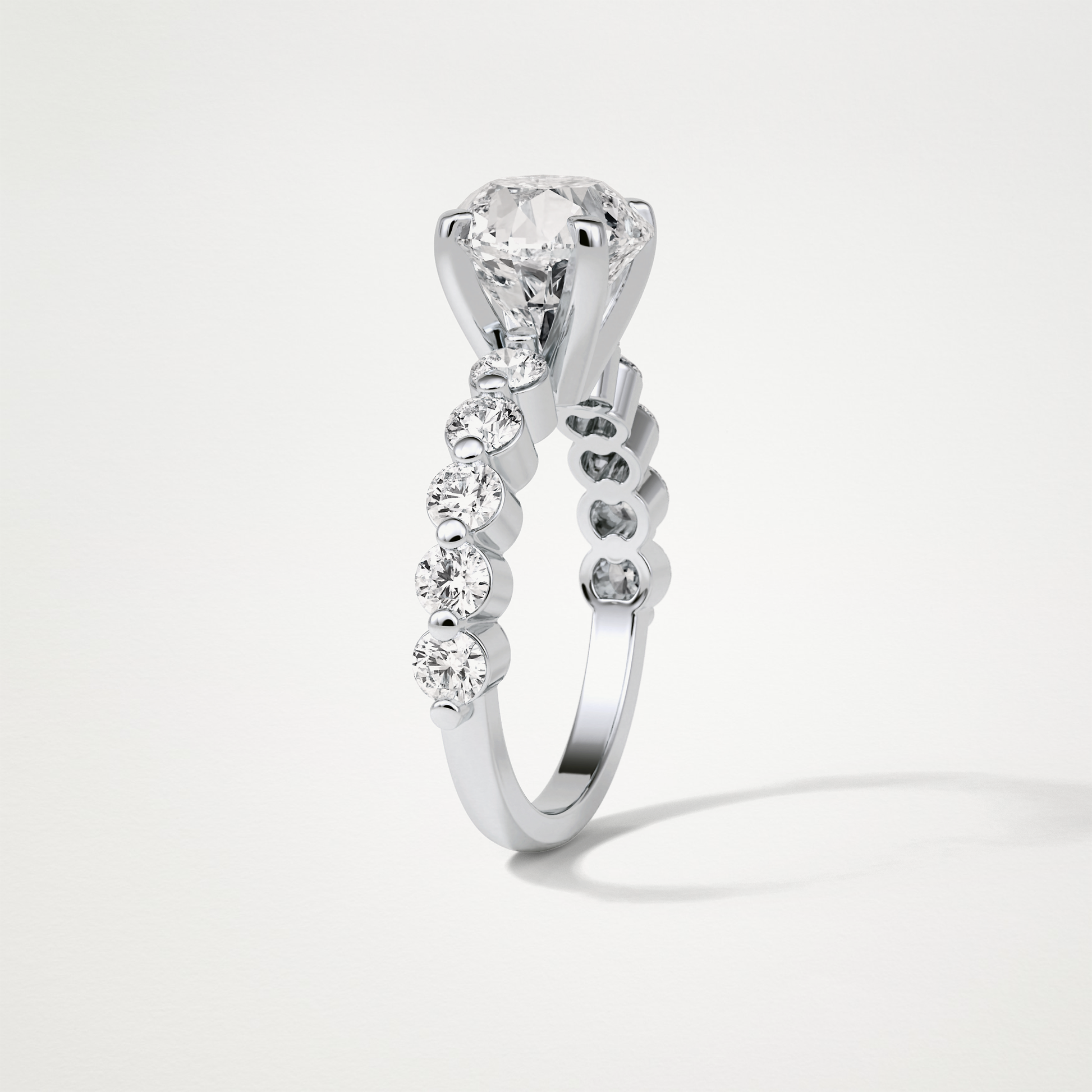 Round Dainty Lab Grown Diamond Engagement Ring