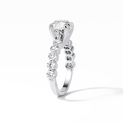 Round Dainty Lab Grown Diamond Engagement Ring