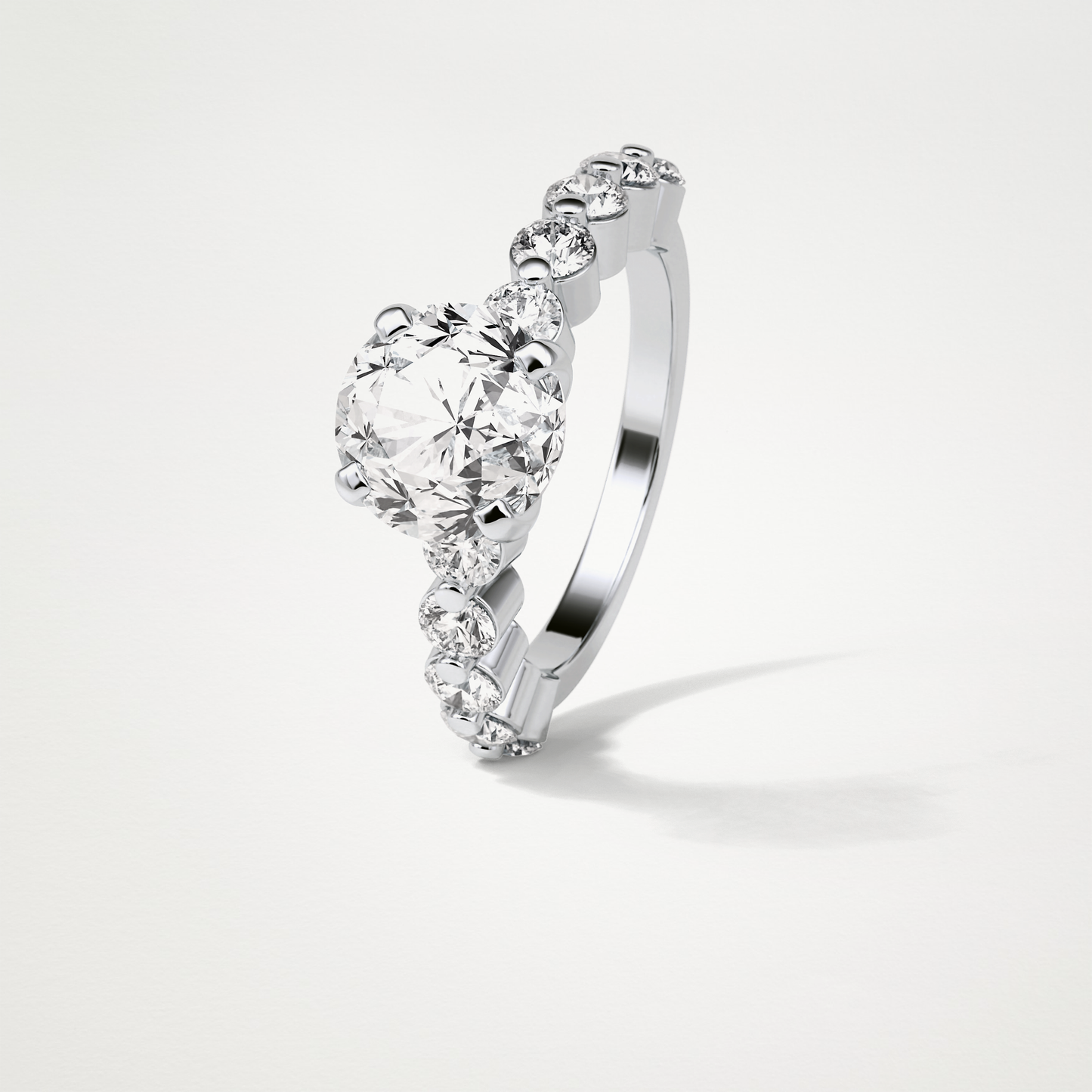 Round Dainty Lab Grown Diamond Engagement Ring