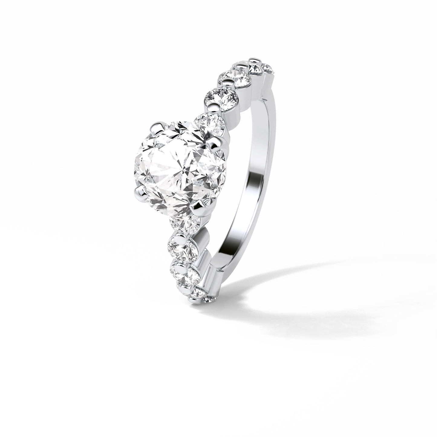 Round Dainty Lab Grown Diamond Engagement Ring