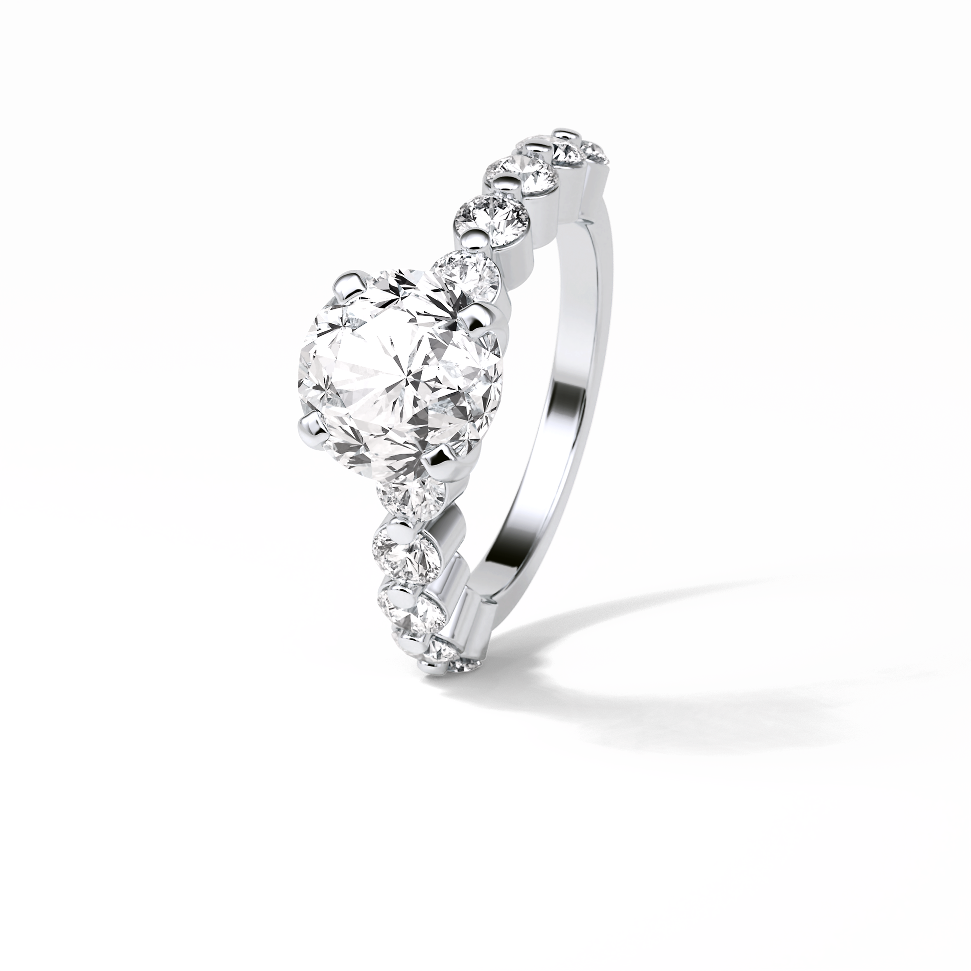 Round Dainty Lab Grown Diamond Engagement Ring