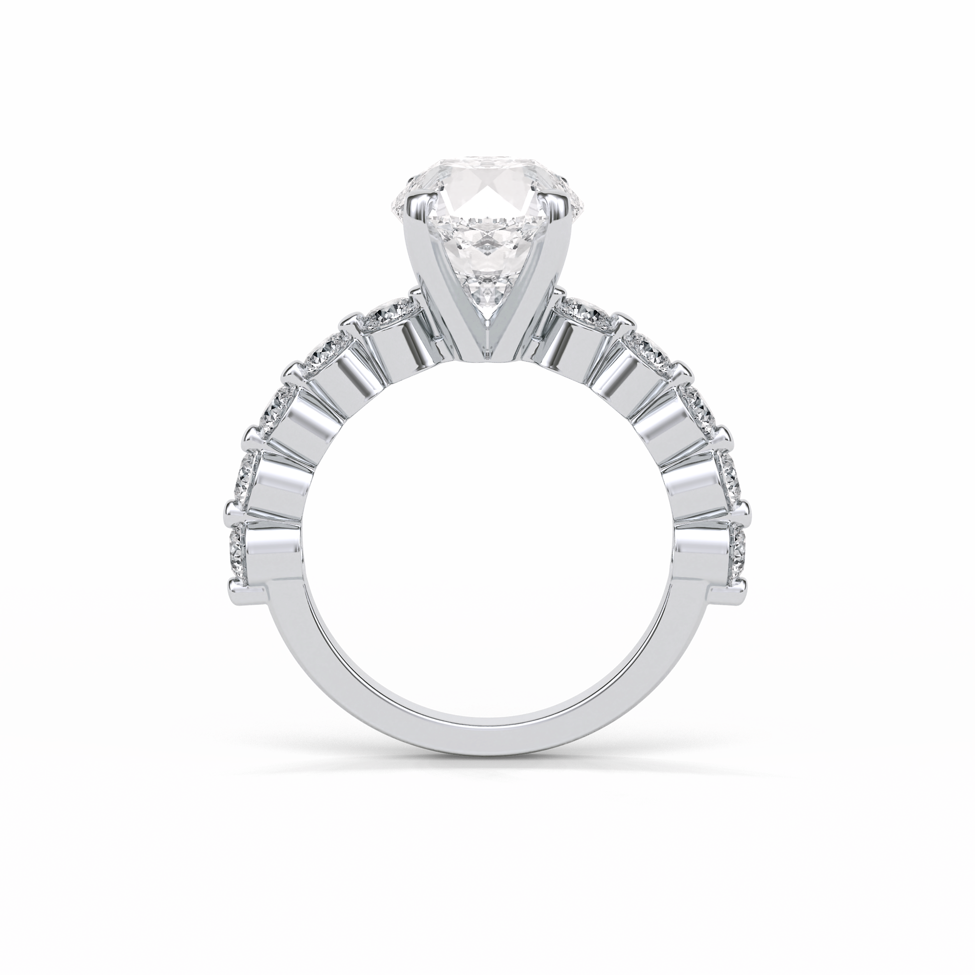 Round Dainty Lab Grown Diamond Engagement Ring