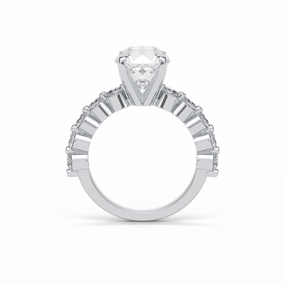Round Dainty Lab Grown Diamond Engagement Ring