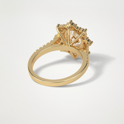 Oval Pave & Halo Lab Grown Diamond Engagement Ring