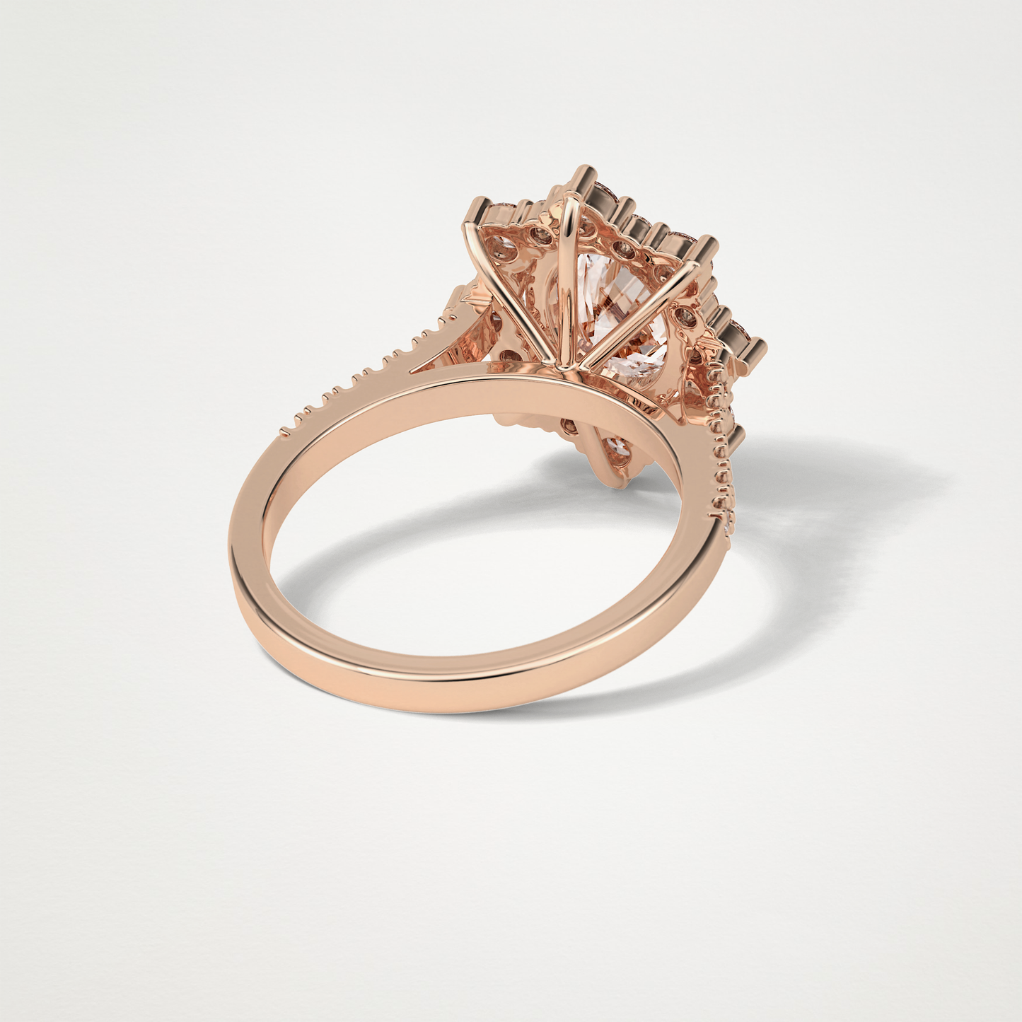 Oval Pave & Halo Lab Grown Diamond Engagement Ring