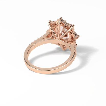 Oval Pave & Halo Lab Grown Diamond Engagement Ring
