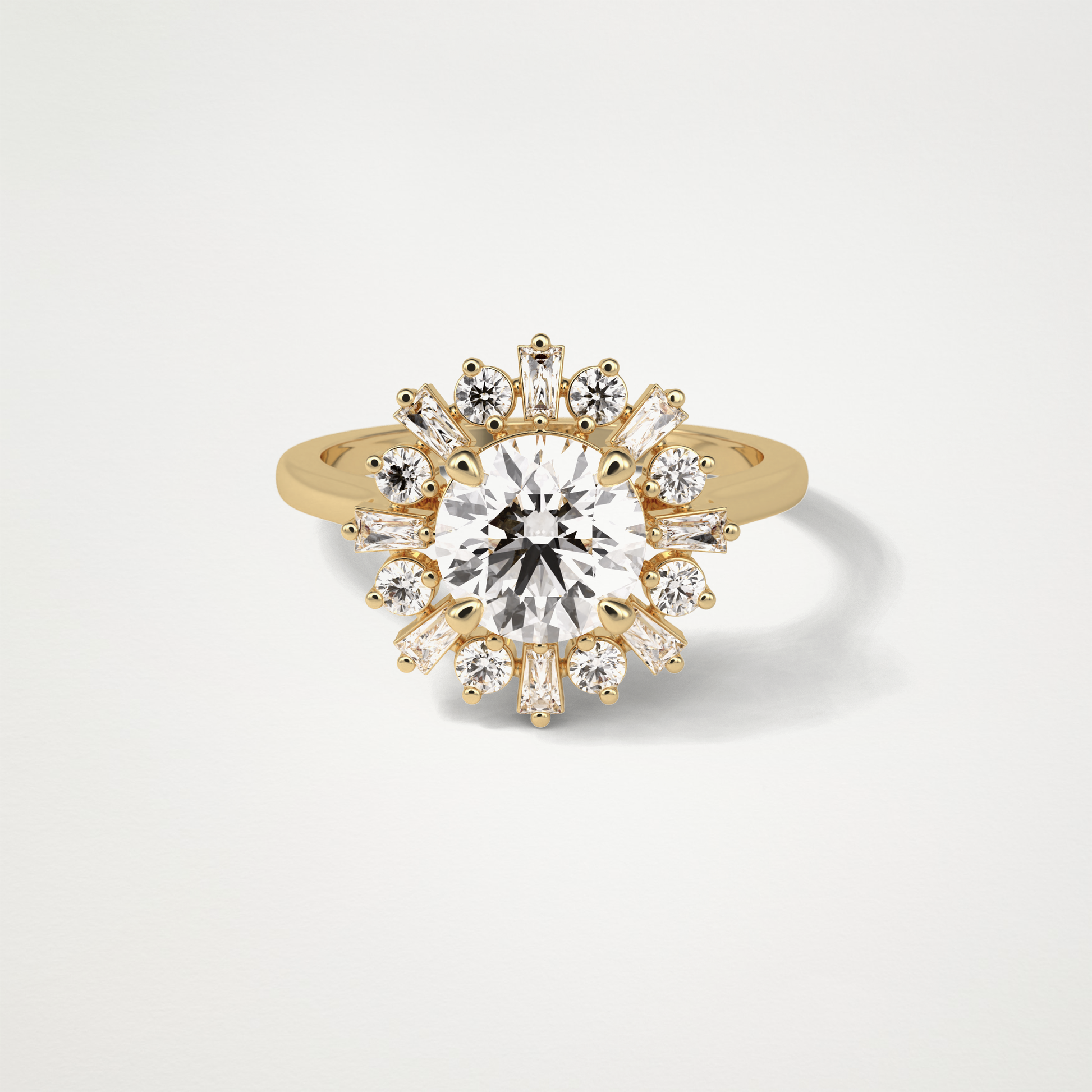 Round Cluster Lab Grown Diamond Engagement Ring