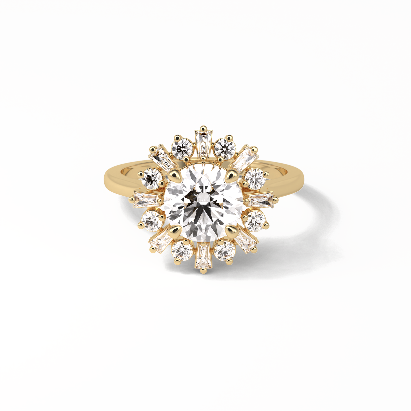 Round Cluster Lab Grown Diamond Engagement Ring