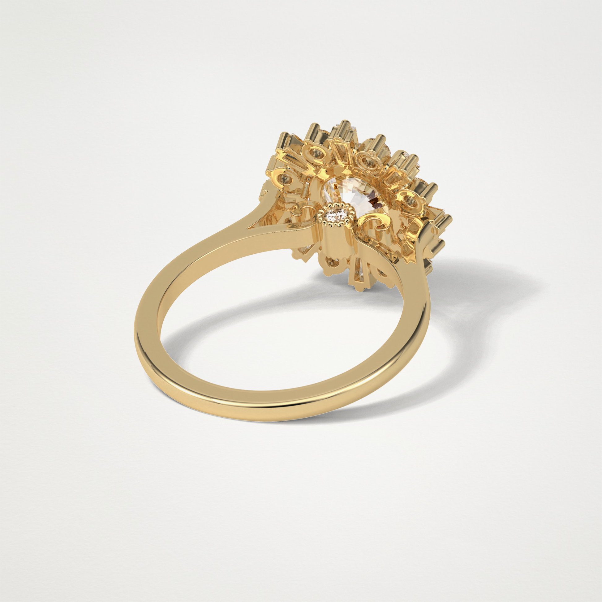 Round Cluster Lab Grown Diamond Engagement Ring