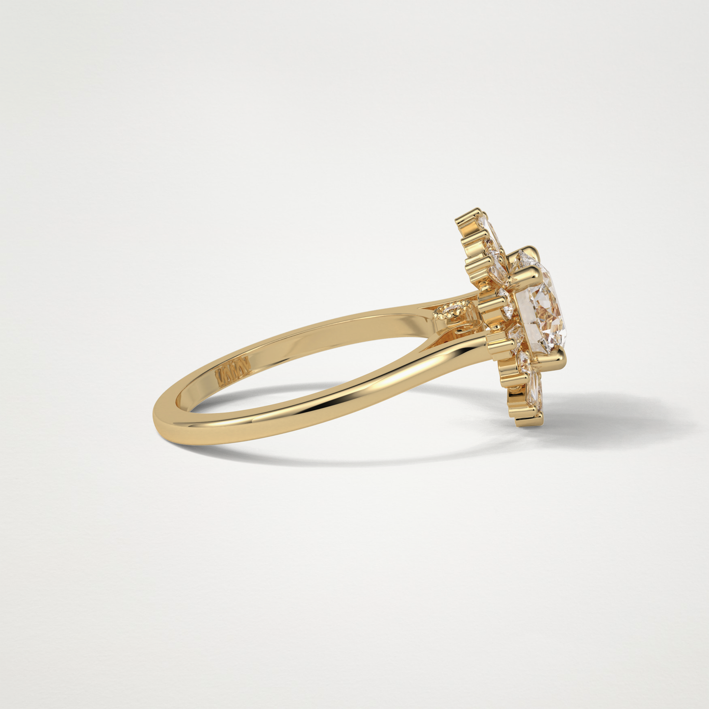 Round Cluster Lab Grown Diamond Engagement Ring