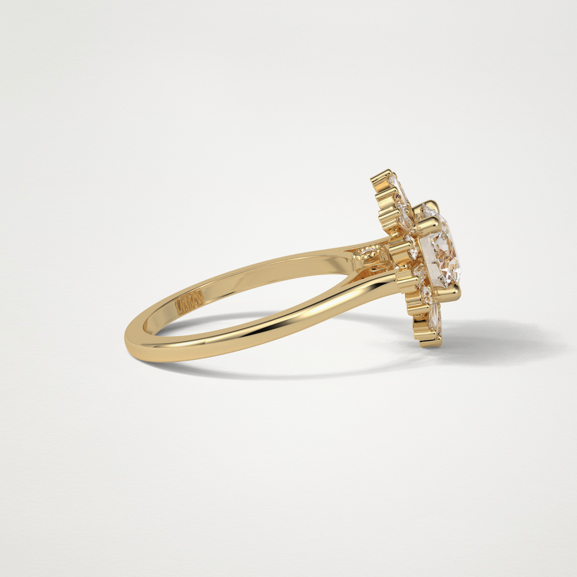 Round Cluster Lab Grown Diamond Engagement Ring
