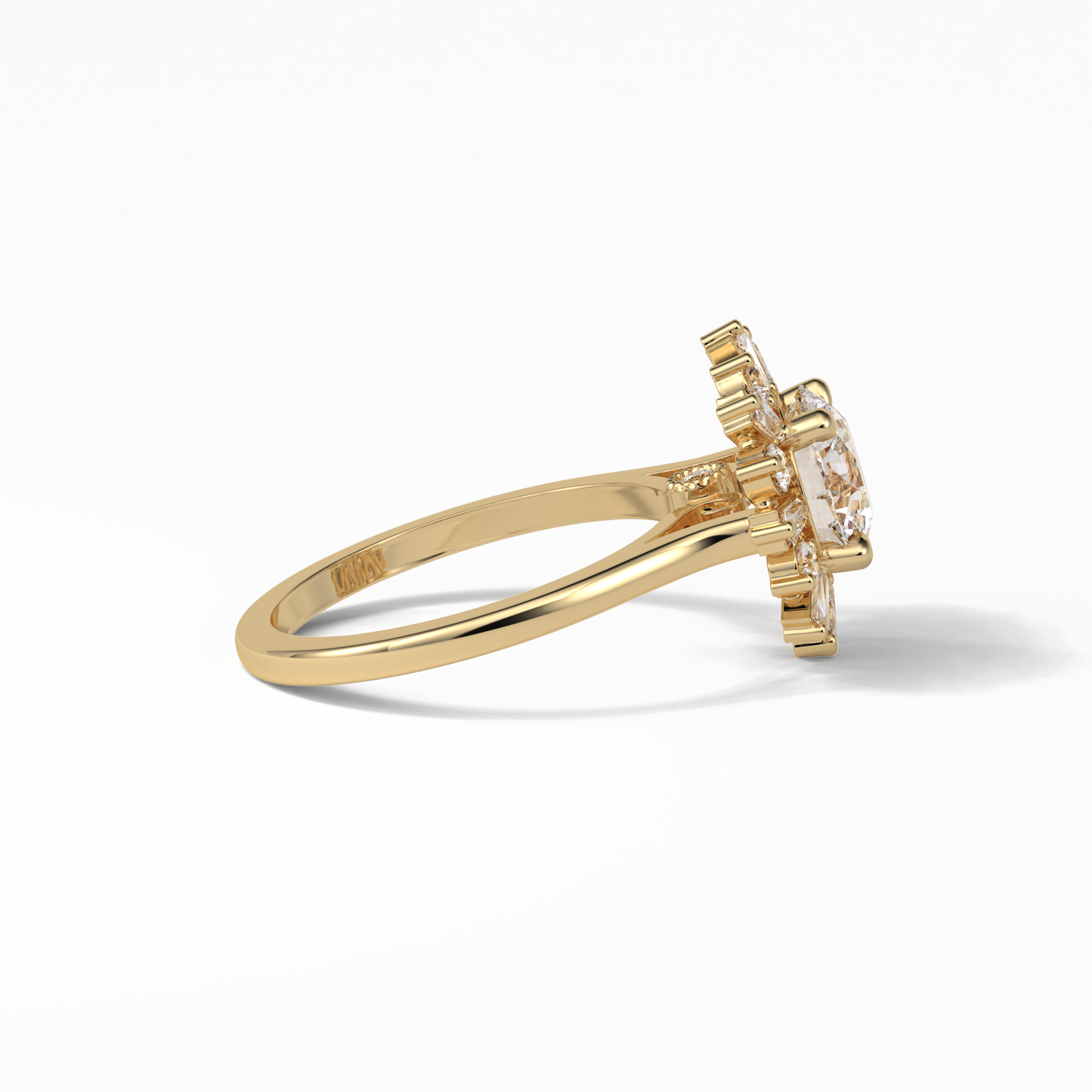 Round Cluster Lab Grown Diamond Engagement Ring