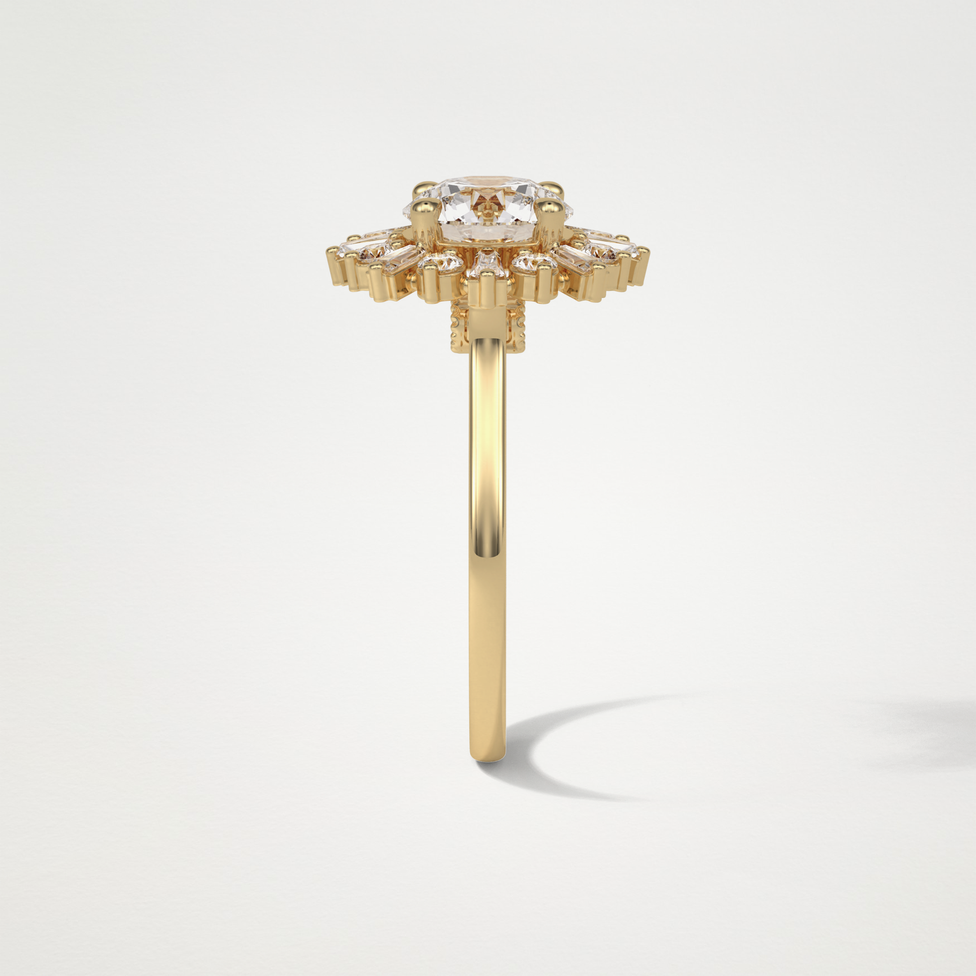 Round Cluster Lab Grown Diamond Engagement Ring