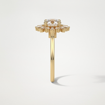 Round Cluster Lab Grown Diamond Engagement Ring