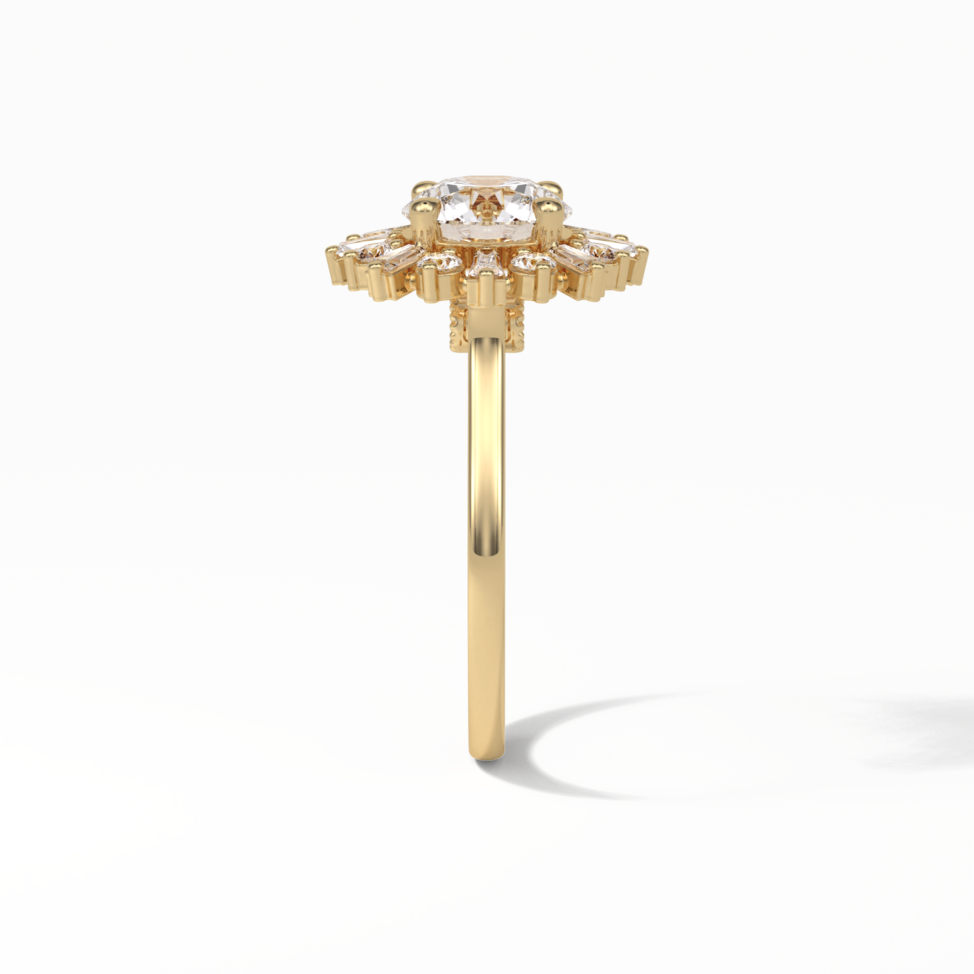 Round Cluster Lab Grown Diamond Engagement Ring