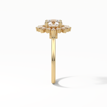 Round Cluster Lab Grown Diamond Engagement Ring