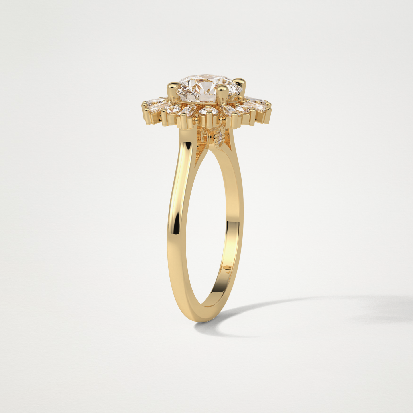 Round Cluster Lab Grown Diamond Engagement Ring