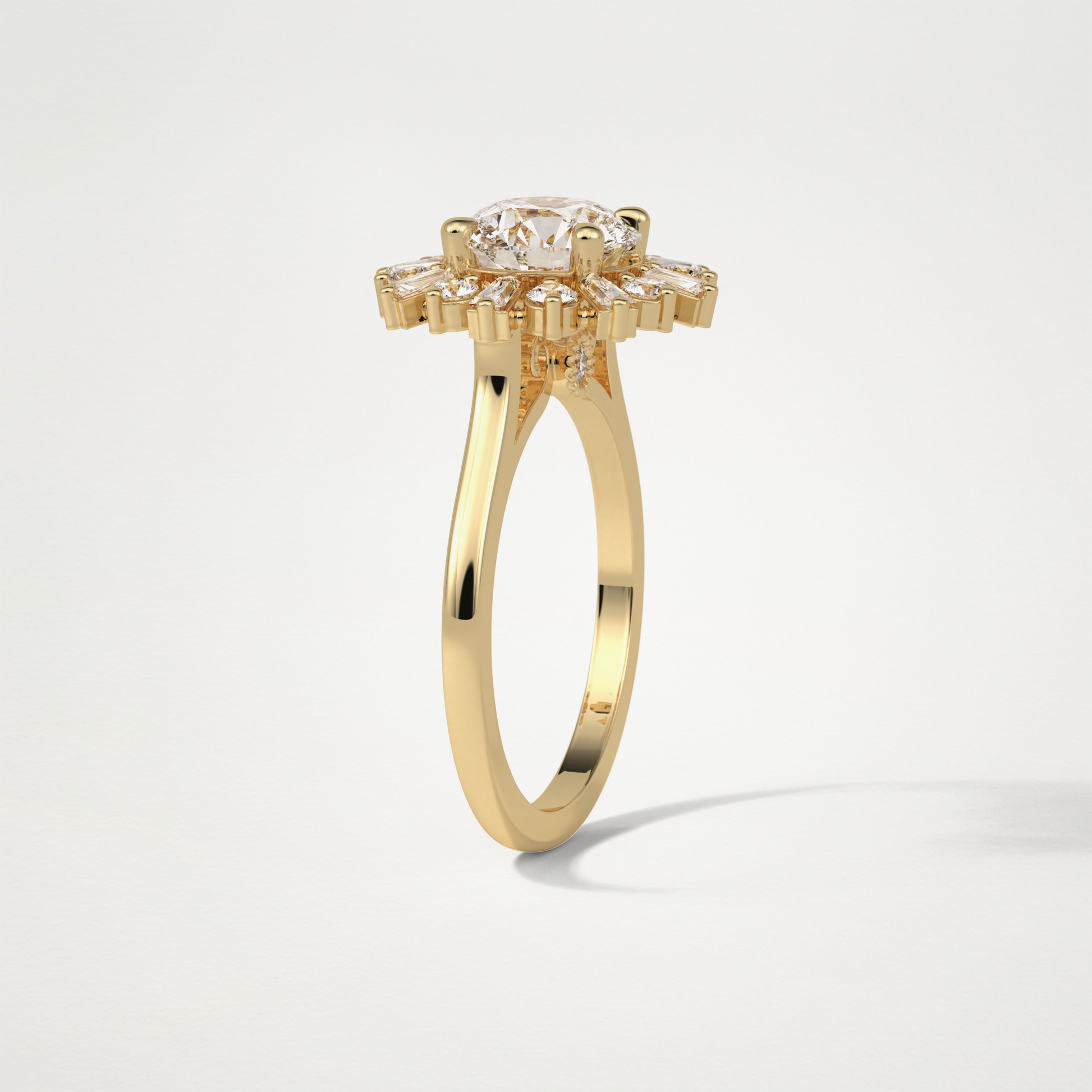 Round Cluster Lab Grown Diamond Engagement Ring