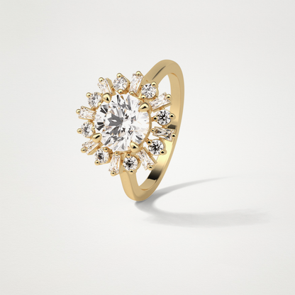 Round Cluster Lab Grown Diamond Engagement Ring