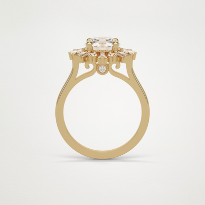 Round Cluster Lab Grown Diamond Engagement Ring