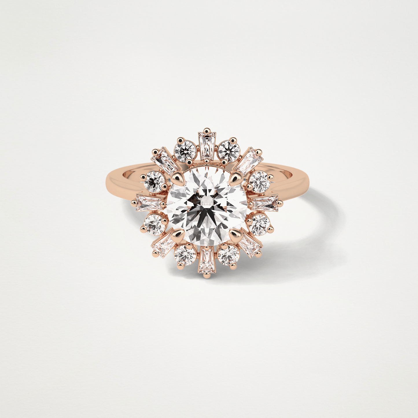 Round Cluster Lab Grown Diamond Engagement Ring