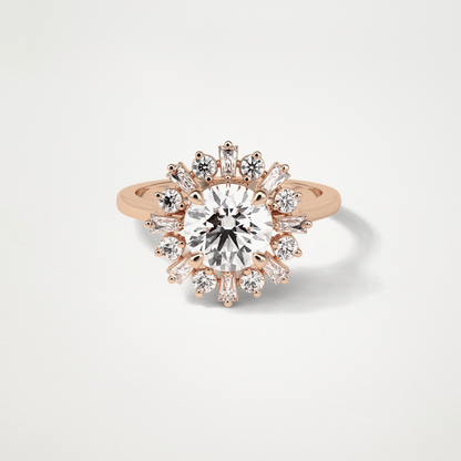 Round Cluster Lab Grown Diamond Engagement Ring
