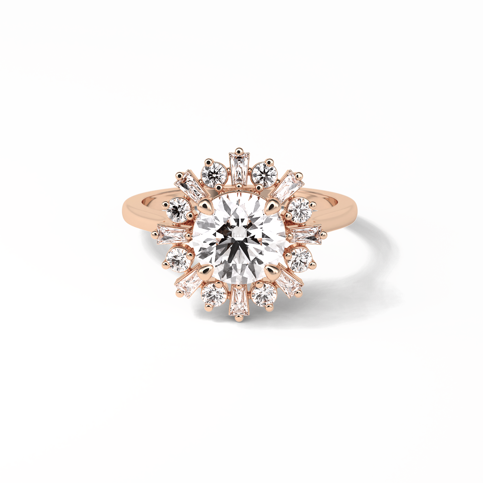 Round Cluster Lab Grown Diamond Engagement Ring