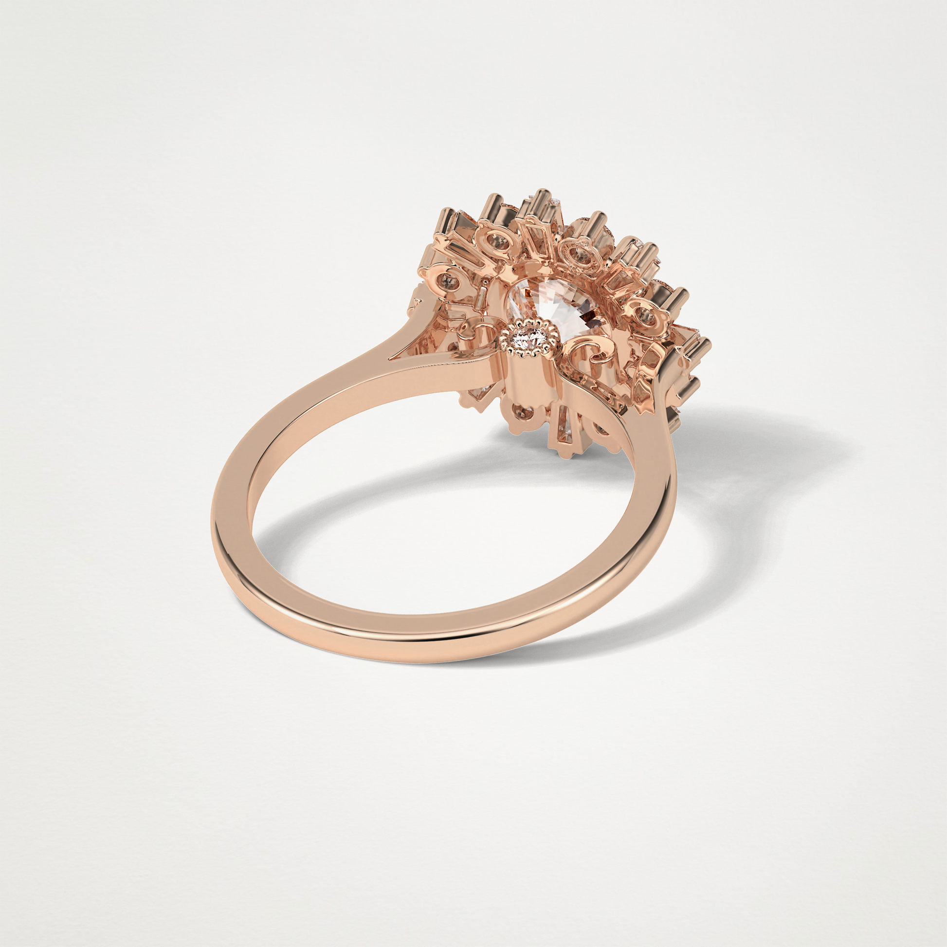 Round Cluster Lab Grown Diamond Engagement Ring