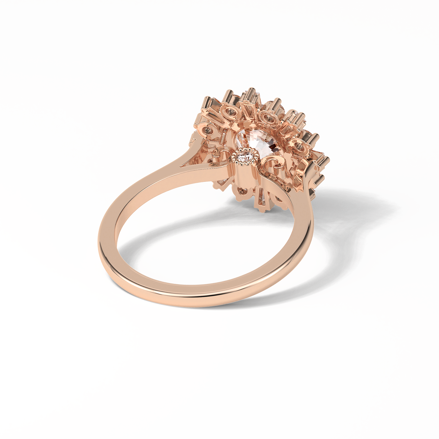 Round Cluster Lab Grown Diamond Engagement Ring
