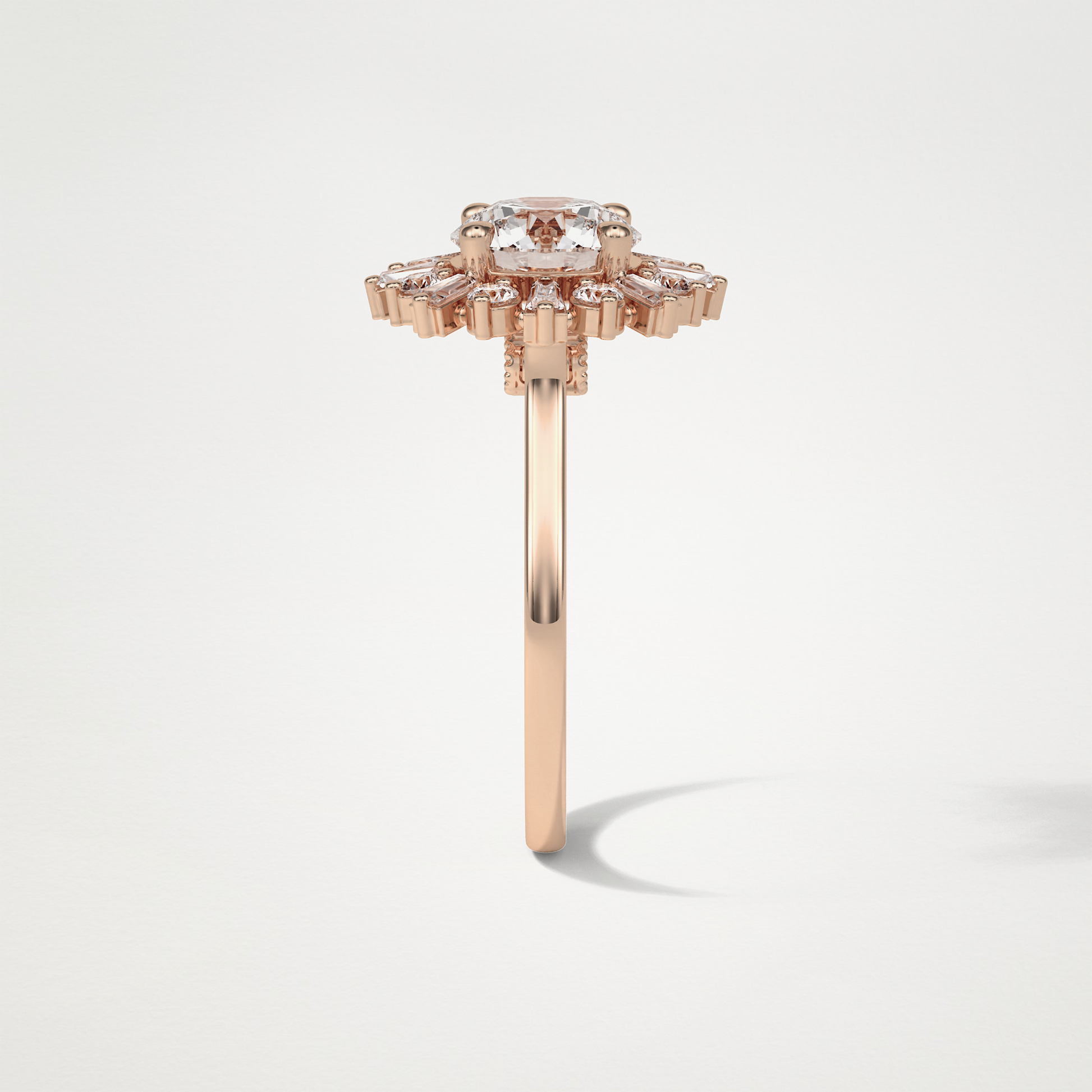 Round Cluster Lab Grown Diamond Engagement Ring
